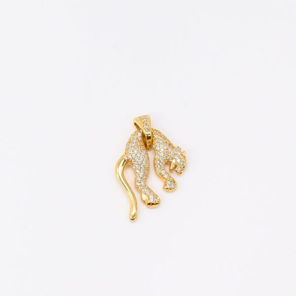 18K CZ Panther Pendant