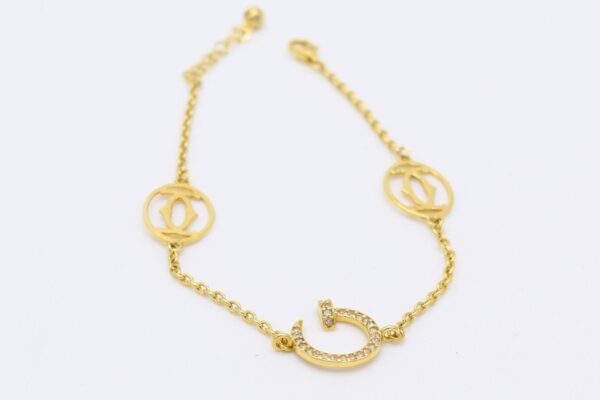 18K Centered Nail with CZ Bracelet - Image 5