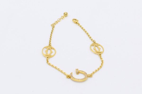 18K Centered Nail with CZ Bracelet - Image 4