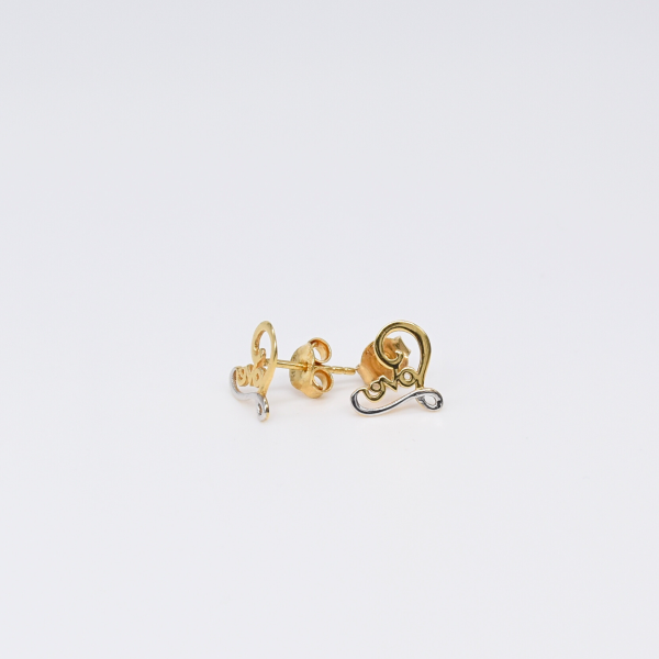 18K Love Heart Earrings - Image 3