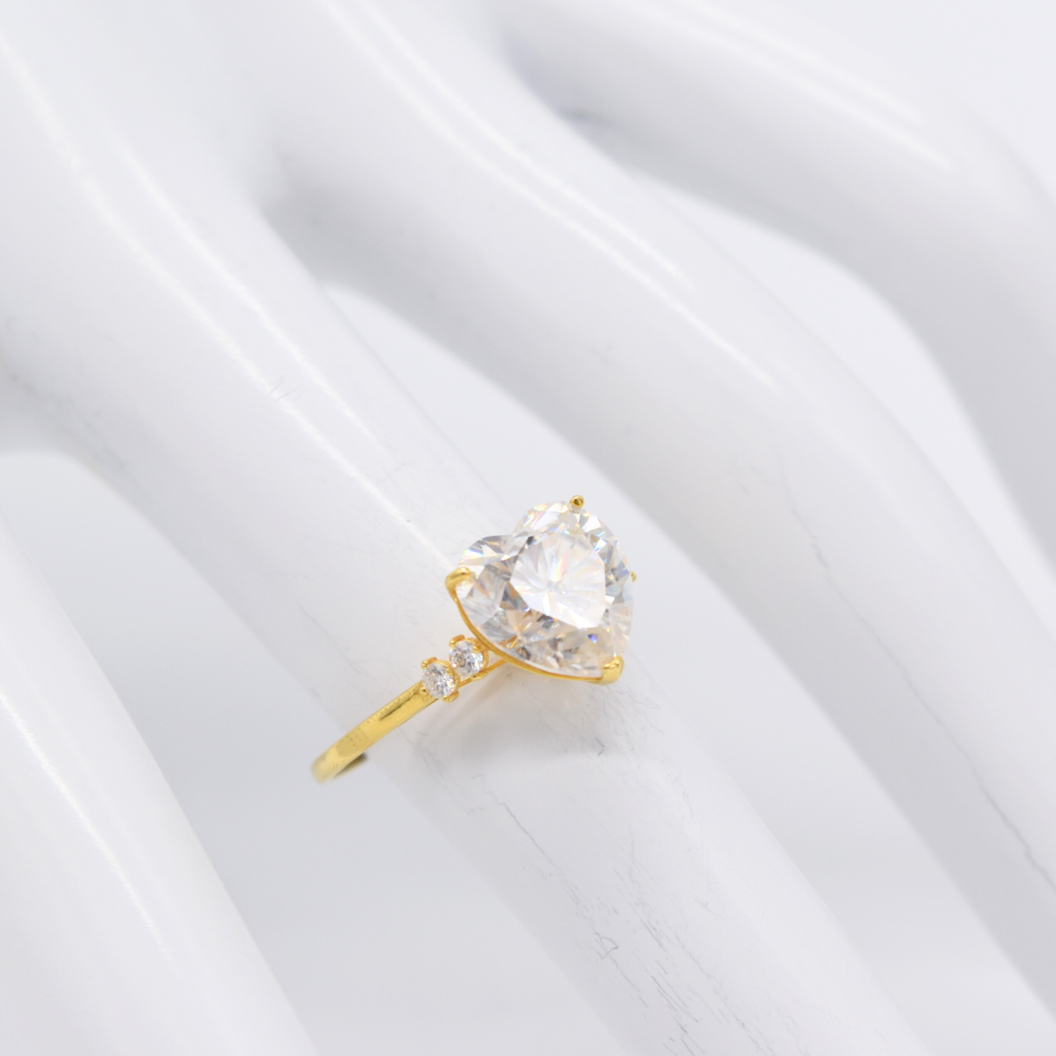18K Heart Cut Moissanite Ring GD Jewels