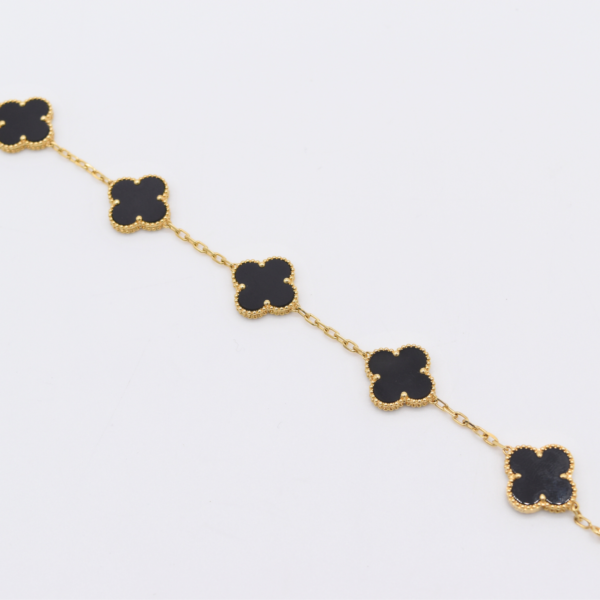 18K Black Five Clover Bracelet