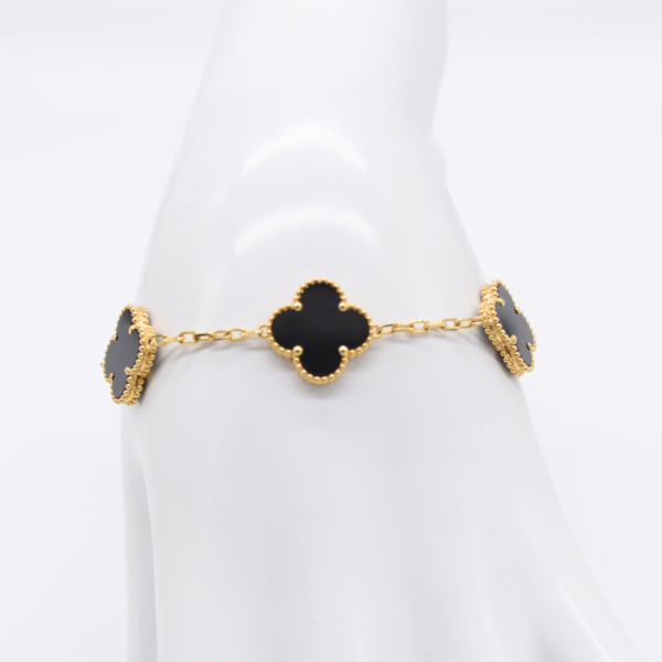 18K Black Five Clover Bracelet - Image 2