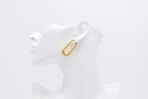 18K Long Bar Hoops Earrings