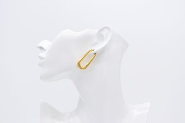 18K Long Bar Hoops Earrings