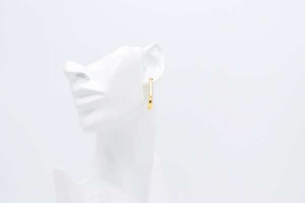 18K Long Bar Hoops Earrings - Image 4