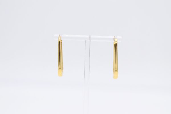 18K Long Bar Hoops Earrings - Image 3