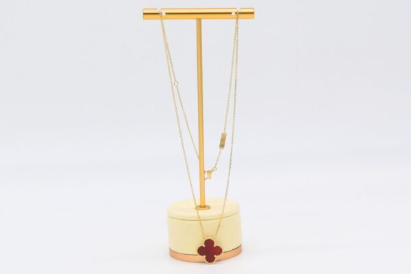 18K Red Clover Necklace - Image 2
