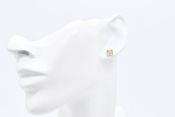 18K Square CZ paved Stud Earrings
