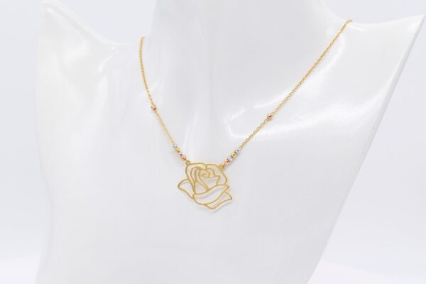 18K Three-Tone Rose Necklace