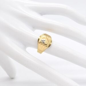 18K Two‑Tone Horseshoe Men’s Ring — Size 9