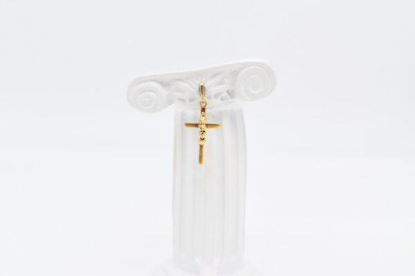 18K Beaded Cross Pendant