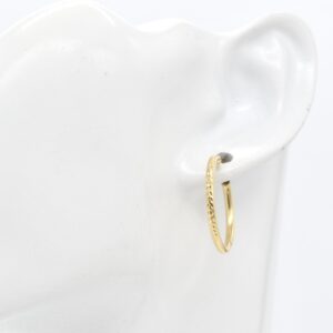 18K Patterned Hoops Earrings
