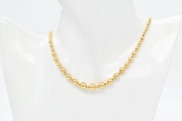 18K Graduating Beads Necklace - Image 2