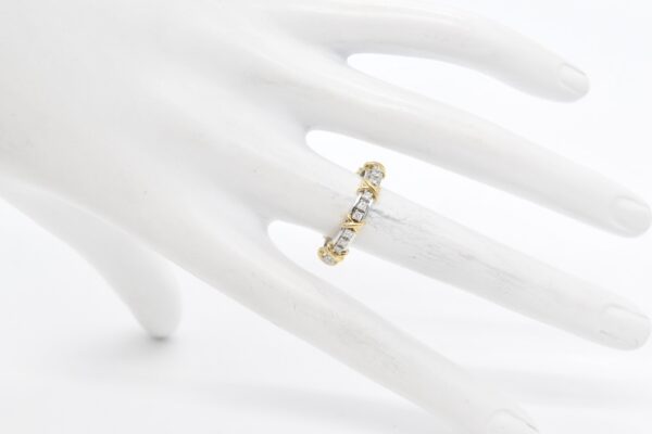 18K Two-tone Eternity Diamond Ring - Image 2