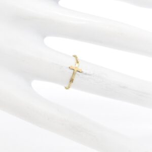 18K Cross Chain Ring