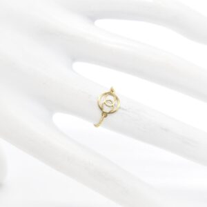 18K Simple String Ring with Double C Design