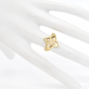 18K R-Inspired Flower Ring with CZ Stones