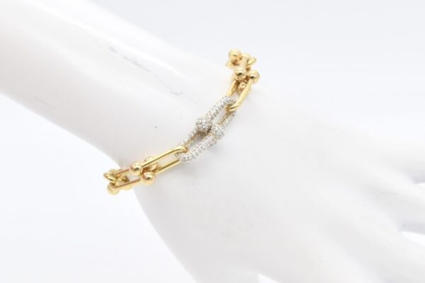 18K Hardware Bracelet with Centered CZ Stones
