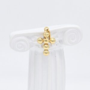 18K Bubble Cross Pendant