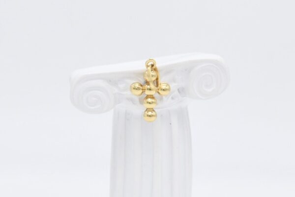 18K Bubble Cross Pendant