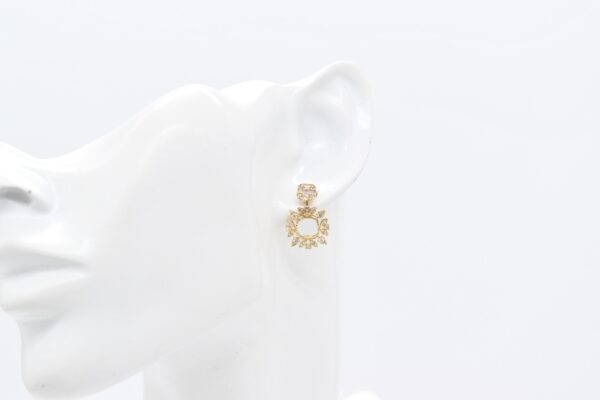 18K YG Square Many Ways Diamond Earrings - Image 3