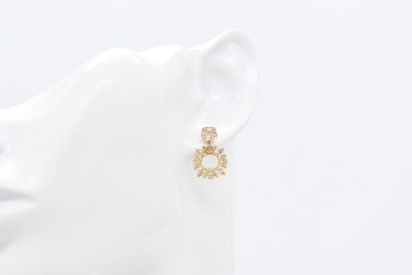 18K YG Square Many Ways Diamond Earrings