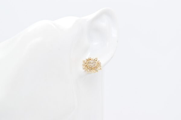 18K YG Square Many Ways Diamond Earrings - Image 2