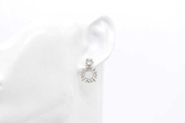 18K WG Square Many Ways Diamond Earrings - Image 4