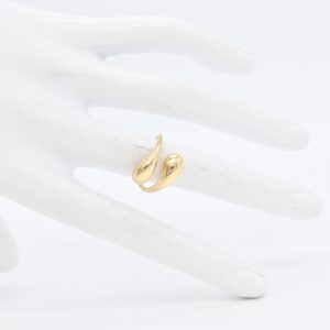 18K Double Teardrop Ring