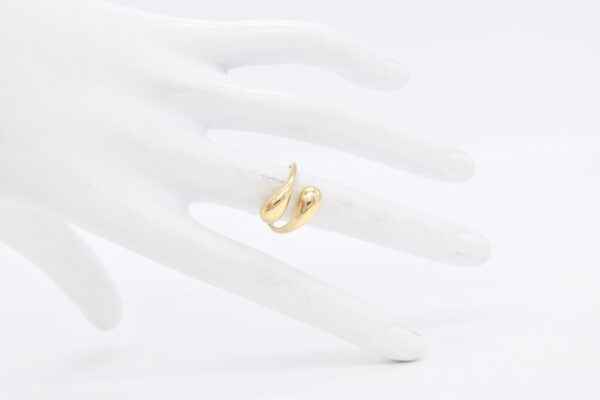 18K Double Teardrop Ring