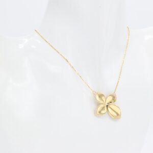18K Flower Necklace with CZ Stones