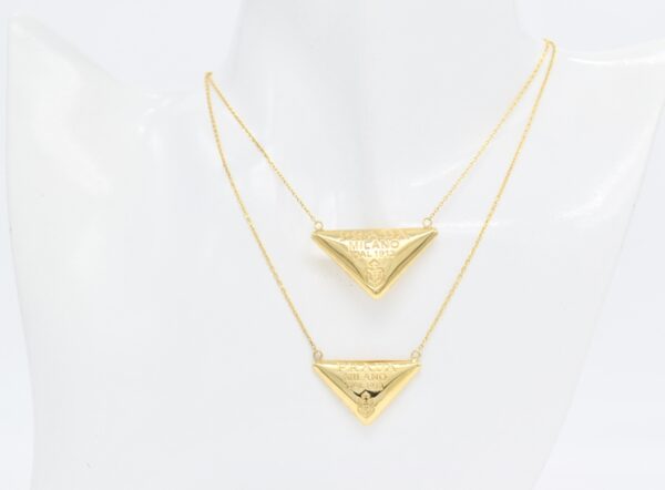 18K"P-Inspired Double Layered Necklace