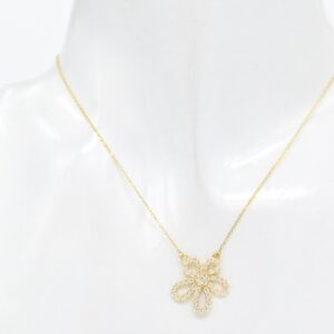 18K Moissanite Flower Necklace