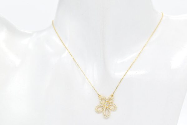 18K Moissanite Flower Necklace
