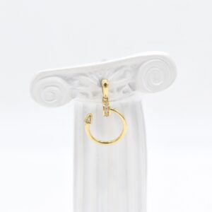 18K Nail Pendant with CZ Stones