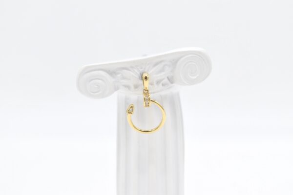 18K Nail Pendant with CZ Stones