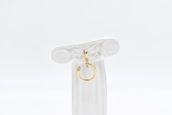 18K Nail Pendant with CZ Stones - Image 2