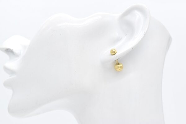 18K De Roscas Diacut Ball Stud Earrings - Image 2