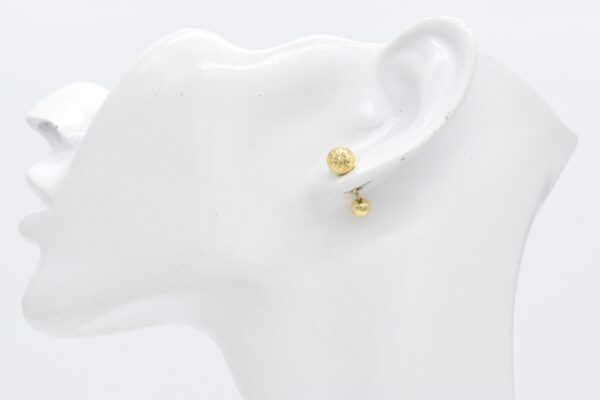 18K De Roscas Diacut Ball Stud Earrings - Image 4