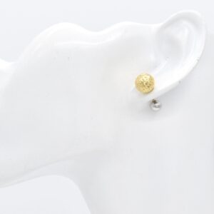 18K Two-Tone De Roscas Ball Stud Earrings