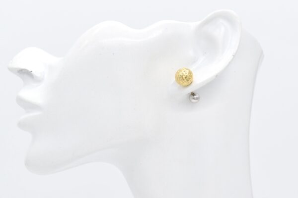 18K Two-Tone De Roscas Ball Stud Earrings