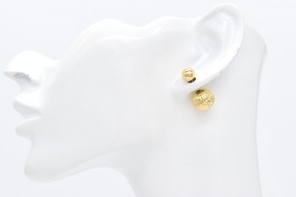 18K De Roscas Diacut Ball Stud Earrings - Image 3