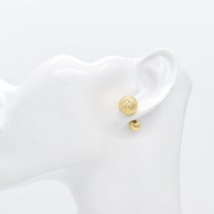 18K De Roscas Diacut Ball Stud Earrings
