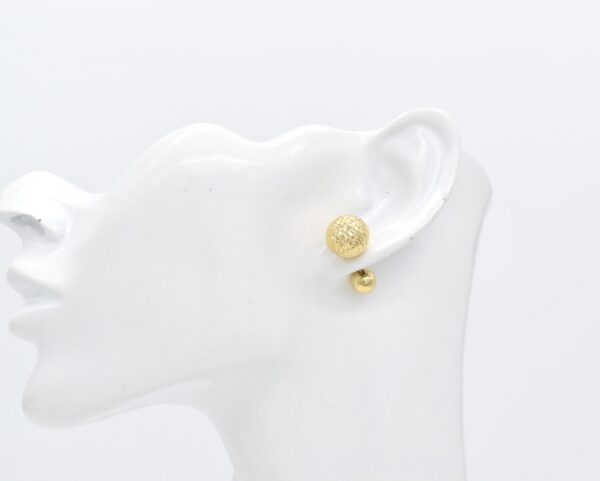 18K De Roscas Diacut Ball Stud Earrings