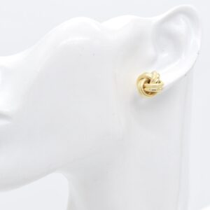 18K Woven Love Knot Stud Earrings