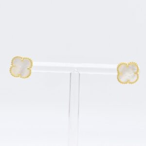 18K MOP Clover Earrings 12mm