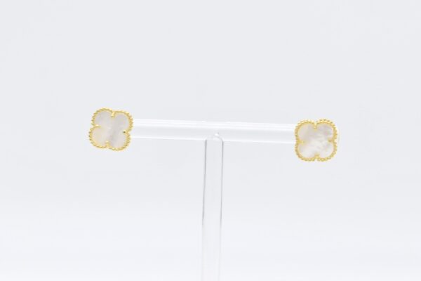 18K MOP Clover Earrings 12mm