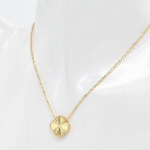 18K Centered Clover Necklace 14mm