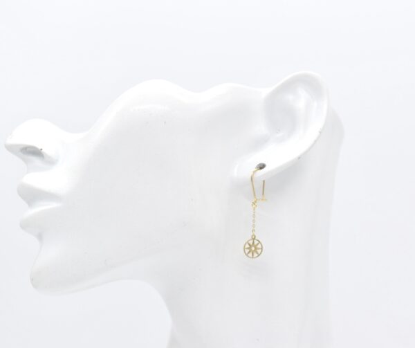 18K Sun Dangling Earrings